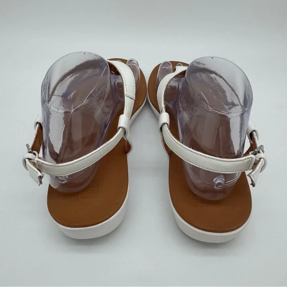 FitFlop Lainey White Leather Ankle Strap Toe Post Sandals Size 9 - Picture 6 of 12